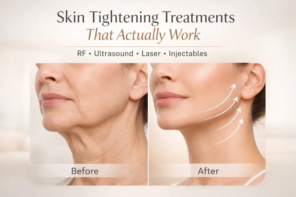 Skin tightening transformation: before and after